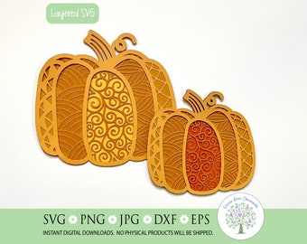 Zentangle Pumpkin SVG: Layered Fall Design (Digital Download)