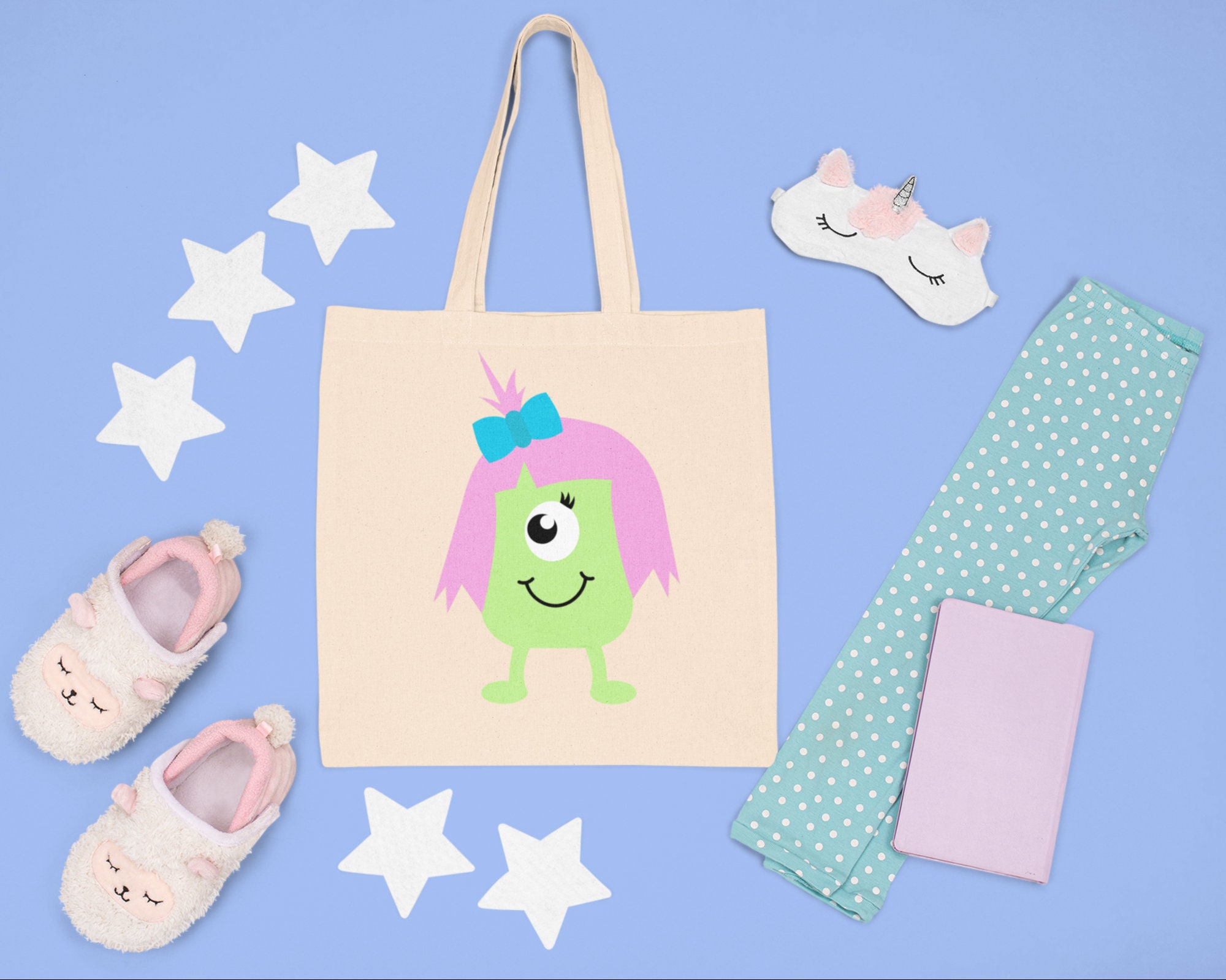 Cute Pink and Green Monster Svg, Little Girl Monster With Bow Svg