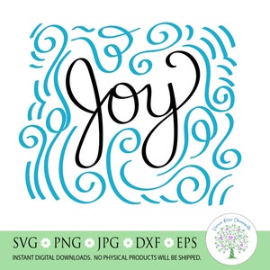 Joy Doodle SVG: Hand-Drawn Swirls, Cricut Silhouette Cut File (Digital Download)