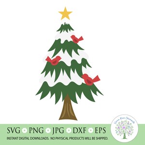 Snowy Christmas Tree SVG: Winter Holiday Cut File (Digital Download)