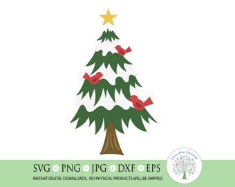 Snowy Christmas Tree SVG: Winter Holiday Cut File (Digital Download)
