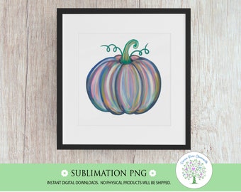 Watercolor Pumpkin PNG: Fall Thanksgiving Sublimation Design (Digital Download)