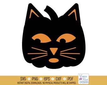 Halloween Pumpkin Cat SVG: Black Cat T-Shirt Design (Digital Download)