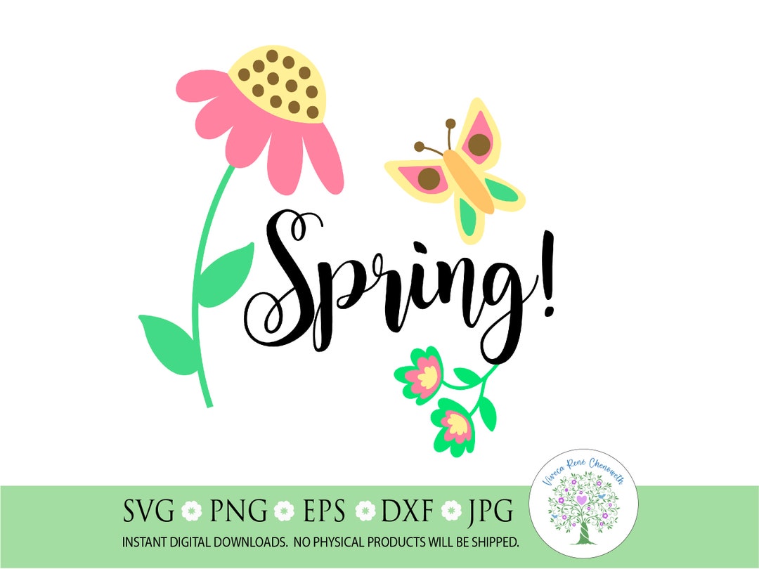 Spring Flowers Butterfly SVG: Easter Cricut Silhouette Cut File ...