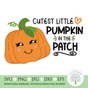 Kawaii Pumpkin Patch SVG: Cutest Pumpkin, Kids Halloween (Digital Download)