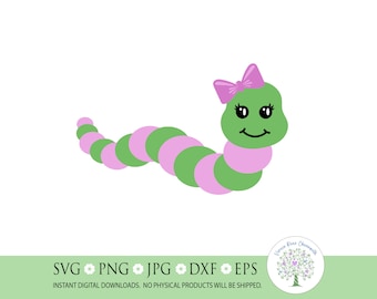 Oruga de biblioteca SVG: Clipart de maestra de regreso a clases (Descarga digital)