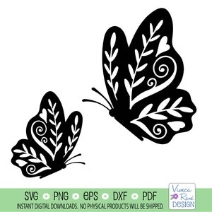 Schmetterling Silhouette svg, Floral Schmetterling svg, Schmetterling Clipart, Monarchfalter svg, Hochzeitsschmetterling svg, Silhouette svg, Cricut png