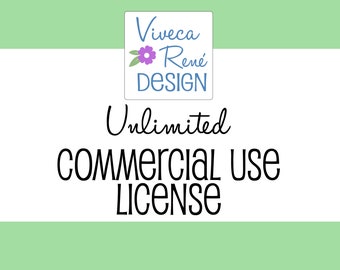 Unlimited Commercial Use License for any One design by Viveca René Design