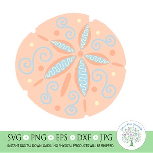Sand Dollar Svg, Whimsical Sand Dollar svg, Coral Sand Dollar svg, Ocean svg, Under the Sea svg, Silhouette CutFiles, Cricut, sublimation