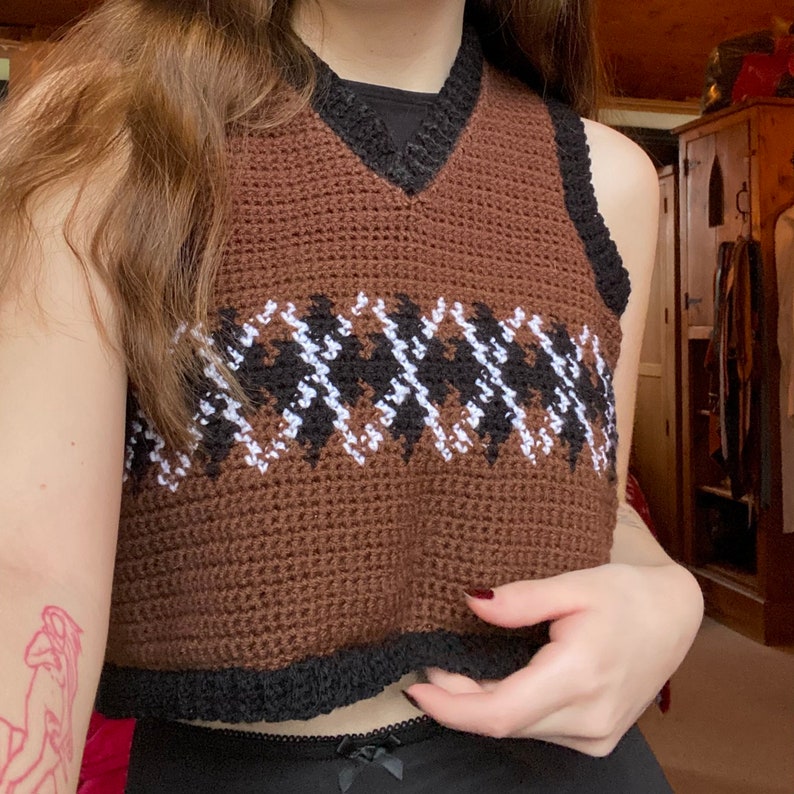 Bir Sweater Vest Crochet Motif écrit image 8