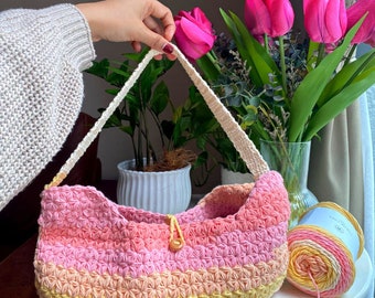 Easy Crochet Bag Pattern | Crochet Baguette Bag Pattern | Crochet Boho Bag | Fleur Bag Pattern | Chic & Summer Vibe Bag | Beach Bag | Purse