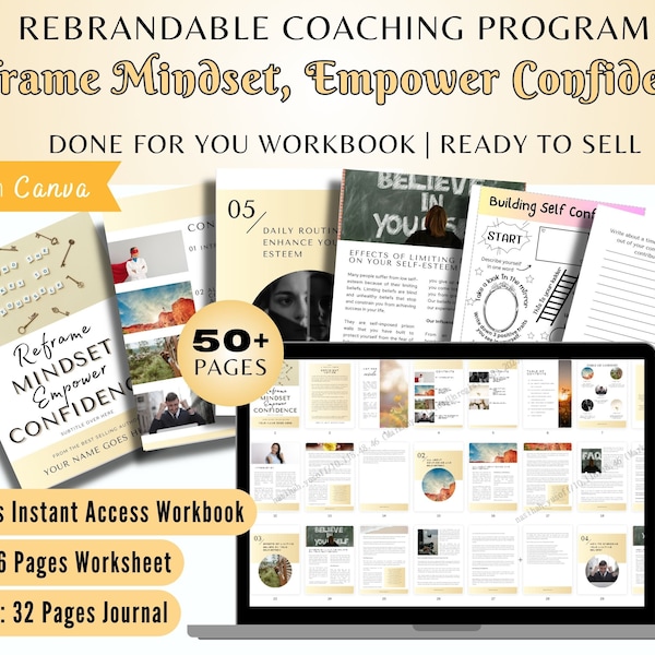 Reframe Mindset Empower Confidence Done For You Ebook | PLR Guide for Confidence Coach | Self Love Coach, Self Esteem Coach, Business Coach