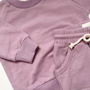 Personalized Organic 2 Piece Sweatsuit Set, Purple, Baby Jogger Set,Custom Embroidery, Baby Gift, Baby Shower Gift No Embroidery