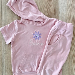 Personalized Pink Kids Jogger Set, (12M - 7T) Custom Name, Custom Embroidery, Baby Shower Gift, Baby Boy, Baby Girl
