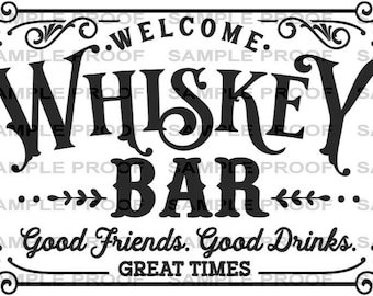 Funny Whiskey Bar Image - SVG & PDF Files - Print Any Size At High Quality - Instant Download