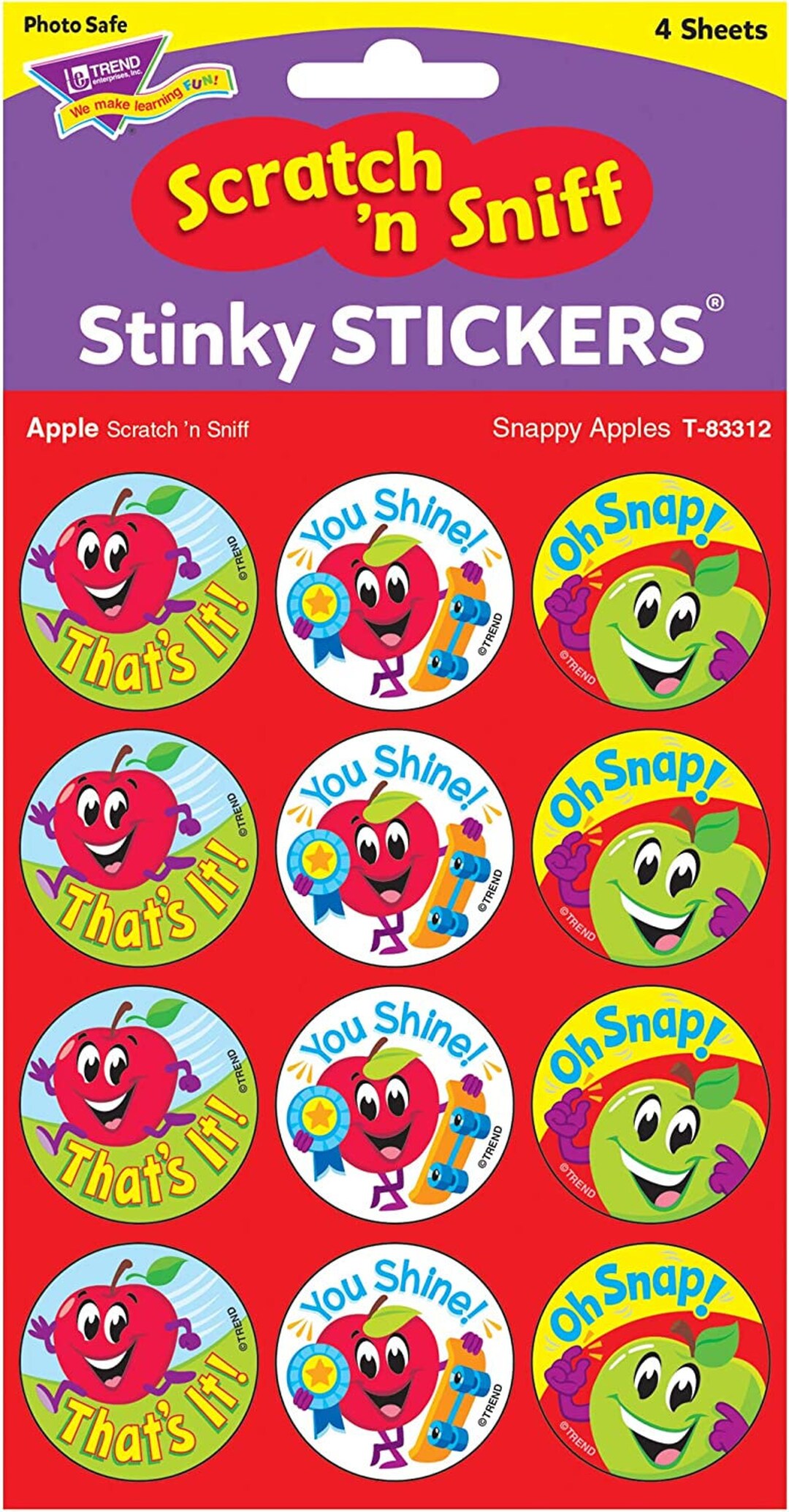 Cute Apple Scented Reward Stickers - Great for Teachers/parents ...