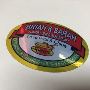 Personalised Marmite Jar Label DieCut Add Any Text 125g, 250g or 500g Label Only JAR NOT INCLUDED image 3