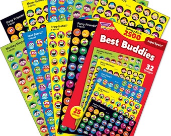 Best Buddies 2500 Reward Stickers Variety - Great For Teachers - Cute Stickers are 1cm, Perfect for Progress Charts