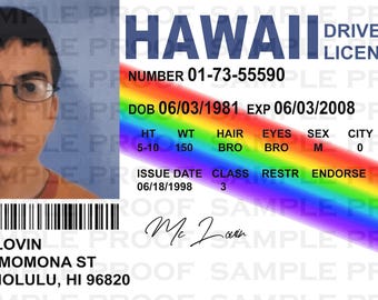 McLovin ID Card  PDF + Jpeg + SVG - Fun License Film Prop - Superbad - Instant Download