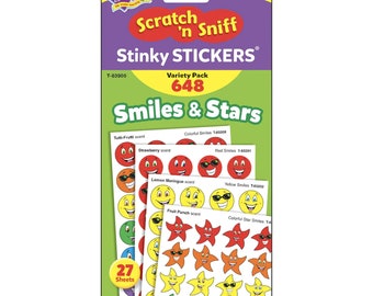 Smiles & Stars Scratch 'n Sniff Stinky Stickers® Variety Pack  - Reward Charts - 435 Stickers - 29 Sheets
