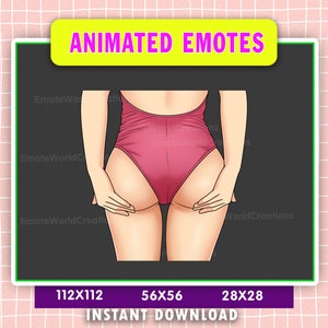 ANIMATED + STATIC Booty Emote Twitch, Butt Animated Emote For Twitch or Discord Streamers