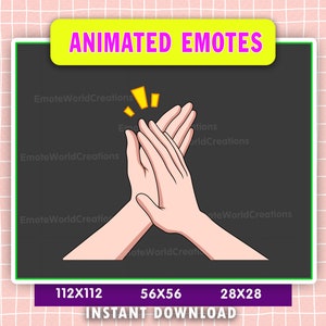 ANIMATED + STATIC Clap Hands Emote Twitch, Clap Clap, Good Job Animated Emote For Twitch or Discord Streamers