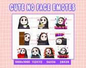 Cute No Face Emotes For Twitch Or Discord Streamers, Anime Emotes, No face Emoji, Emotes Bundle, Emotes Pack