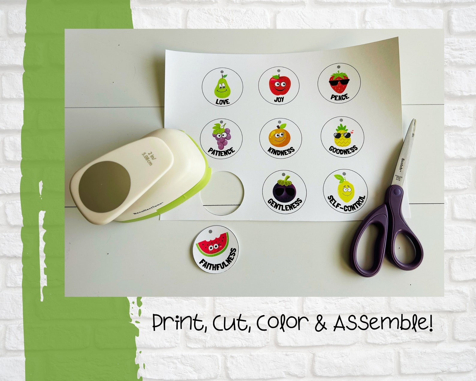 Kids Printable Fruit of the Spirit Craft Sunday School Activity Kids