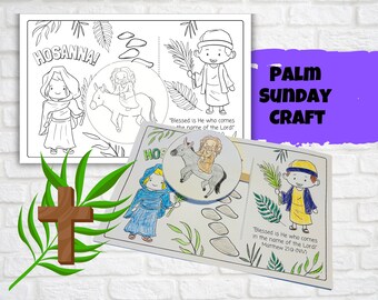 Palm Sunday Kids Craft, Easter Story Coloring