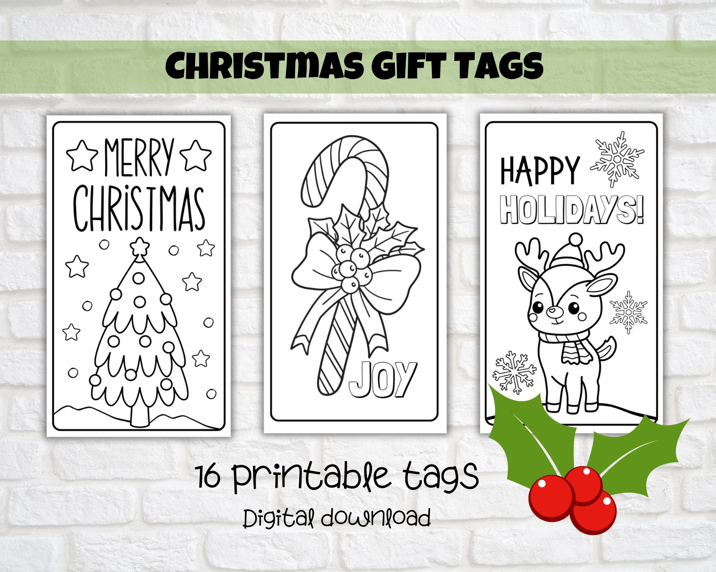 kids printable christmas tags to colour, sunday school activity