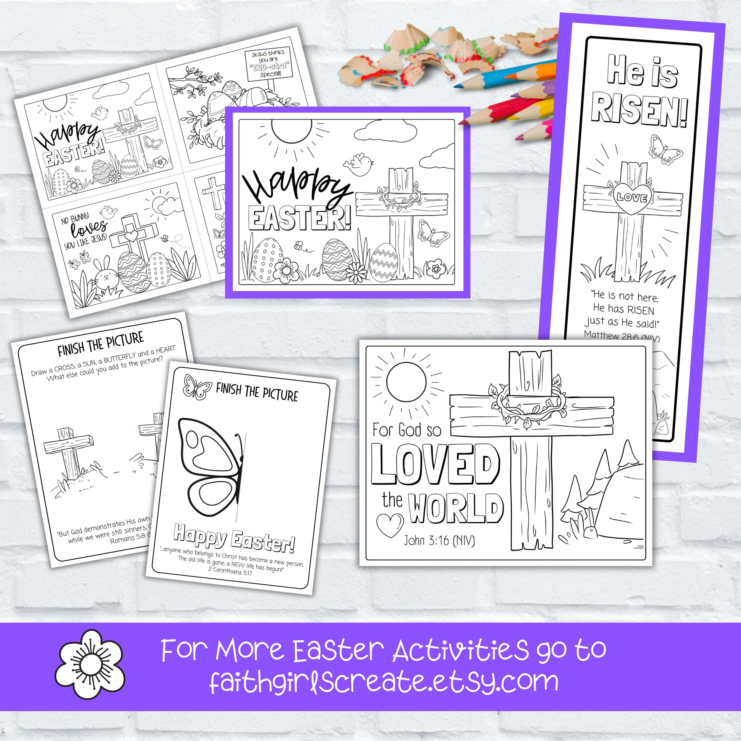 Easter Bible Themed Coloring Bookmarks for Kids, Palm Sunday Craft ...
