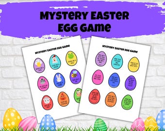 Easter Mystery Egg Game, Easter Party Activity,  Bible Story Egg Hunt