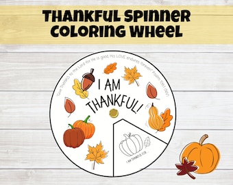 Thankful Spinner Coloring Wheel, Thanksgiving/Fall Bible Themed Activity,  Printable Gratitude Activity for Home, Sunday School, Classroom