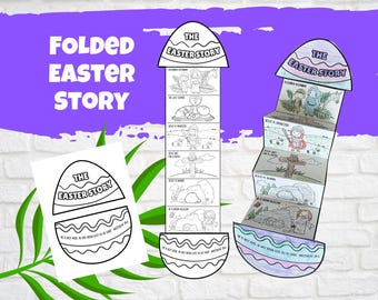 Folded Easter/Holy Week/Palm Sunday Story Activity, Kids Church Craft