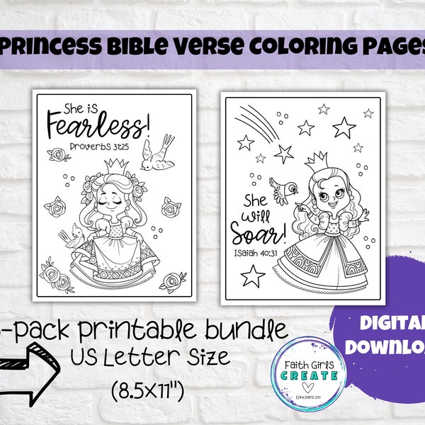 Princess She is...Bible Verse Colouring Pages, Affirmation, Faith Girls, Printable Colouring, Sunday School, Identity in Christ