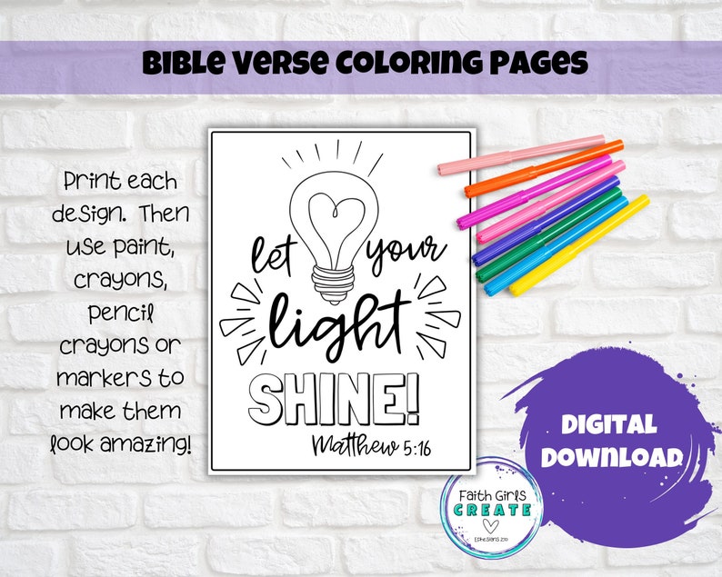 Kids Bible Verse Printable Colouring Pages, Faith Can Move Mountains ...