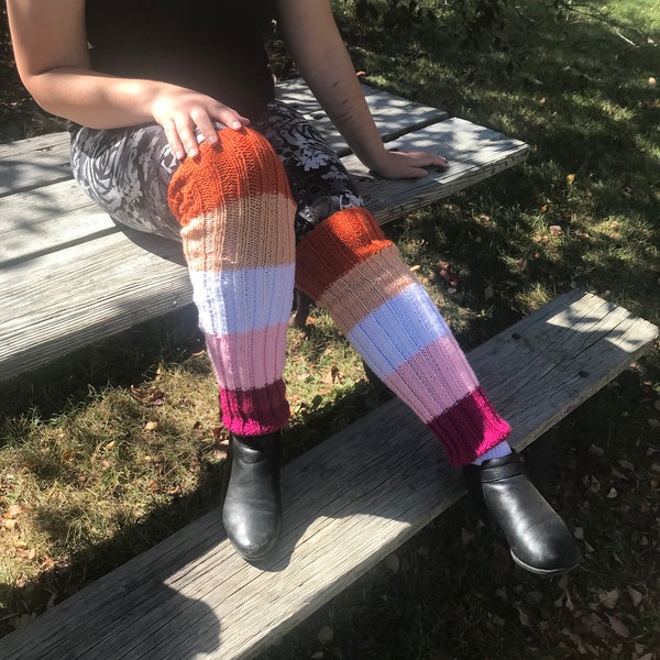 Pride flag leg warmers