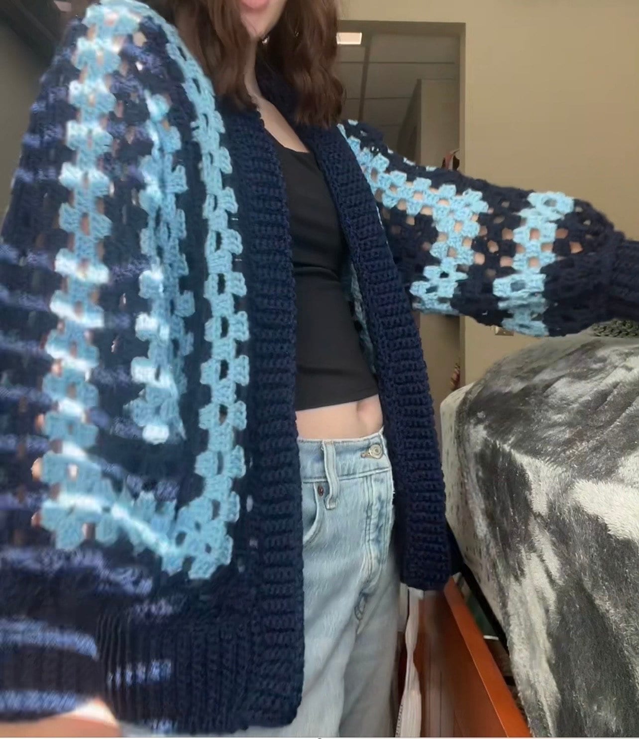 Hexagon Crochet Cardigan Etsy