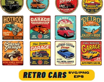 10+ Retro Cars Bundle SVG, Cars SVG, Cars PNG, Cars Lover, Tshirt Designs, Retro Cars, Classic Cars, Printing Cars, Cricut Files
