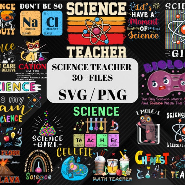 Science Teacher PNG, Teacher Bundle PNG, Science Lover SVG, Chemestry Digital Files, Instant Download, Cricut Bundle