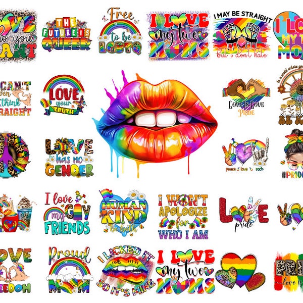 Plus de 500 LGBT SVG et PNG Bundle, Png de la Gay Pride, lesbiennes Svg, Svg arc-en-ciel, citation Lgbt, fichiers Cricut, fichiers imprimables, Lgbt Mega Bundle