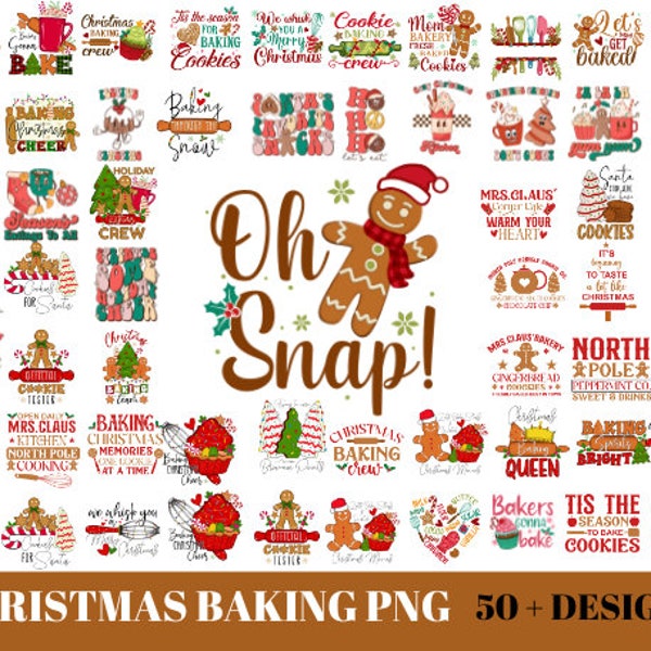 Retro Christmas Baking Png, Baking Bundle, Cooker Png, Christmas Cookies, Baking Files for Cricut, Baking Sublimation PNG Bundle