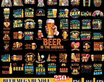 Beer SVG and PNG Bundle, Beer Clipart, Beer Graphics, Beer Lover, Beer Mugs Svg, Beer Quotes, Cricut Files, Beer Printable