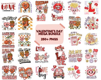 250+ Valentines Png Bundle, Valentine's Day, Valentine Shirts Designs, Retro Valentine PNG, Cute Valentines Images, Pink Valentine Png