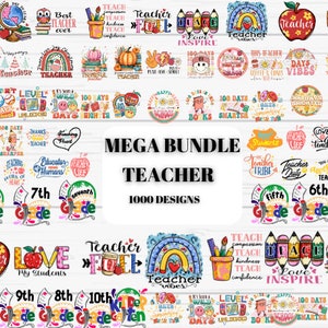 1000 Teacher SVG Bundle, Teacher PNG, Mega Bundle, Back to School, Teacher Graphics, Teacher Digital Files, Instant Download zdjęcie 1