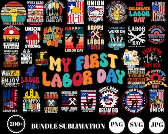 Labor Day SVG Bundle, Labor Day PNG, Workers Day Png, Usa Labor Day, Patriotic Labor Day Bundle