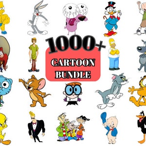1000+ Cartoon Characters SVG and PNG, Cartoons Mega Bundle, 90s Cartoon Graphics, Cricut, Silhouette, Printable Clipart