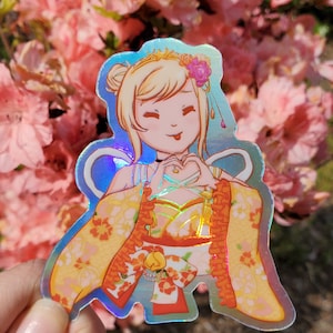 Love Live Nijigasaki Miyashita Ai Sticker Rainbow Holographic Vinyl Waterproof | Cute Anime Idol Game Gift Stationery Decoration Decal