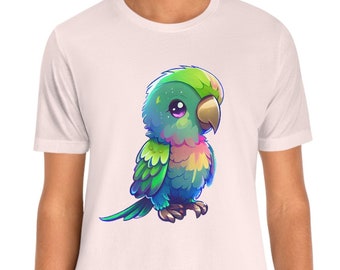 Colorful Chibi Rainbow Parrot Classic T-Shirt, Beautiful Bird Design, Rainbow Bird, Bird Lover T-Shirt, Valentines Day Present