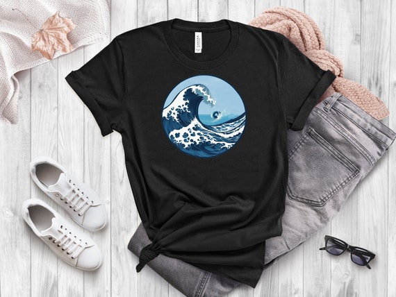 Tシャツ・カットソー UMBRO GOOD VIBES ONLY Whale Fresh Cooling Short Sleeve T-shi Ocean Waves Circle Design T-shirt - Coastal-inspired Tee for